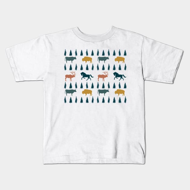 Way Out West (Spirit) Kids T-Shirt by Cascade Patterns